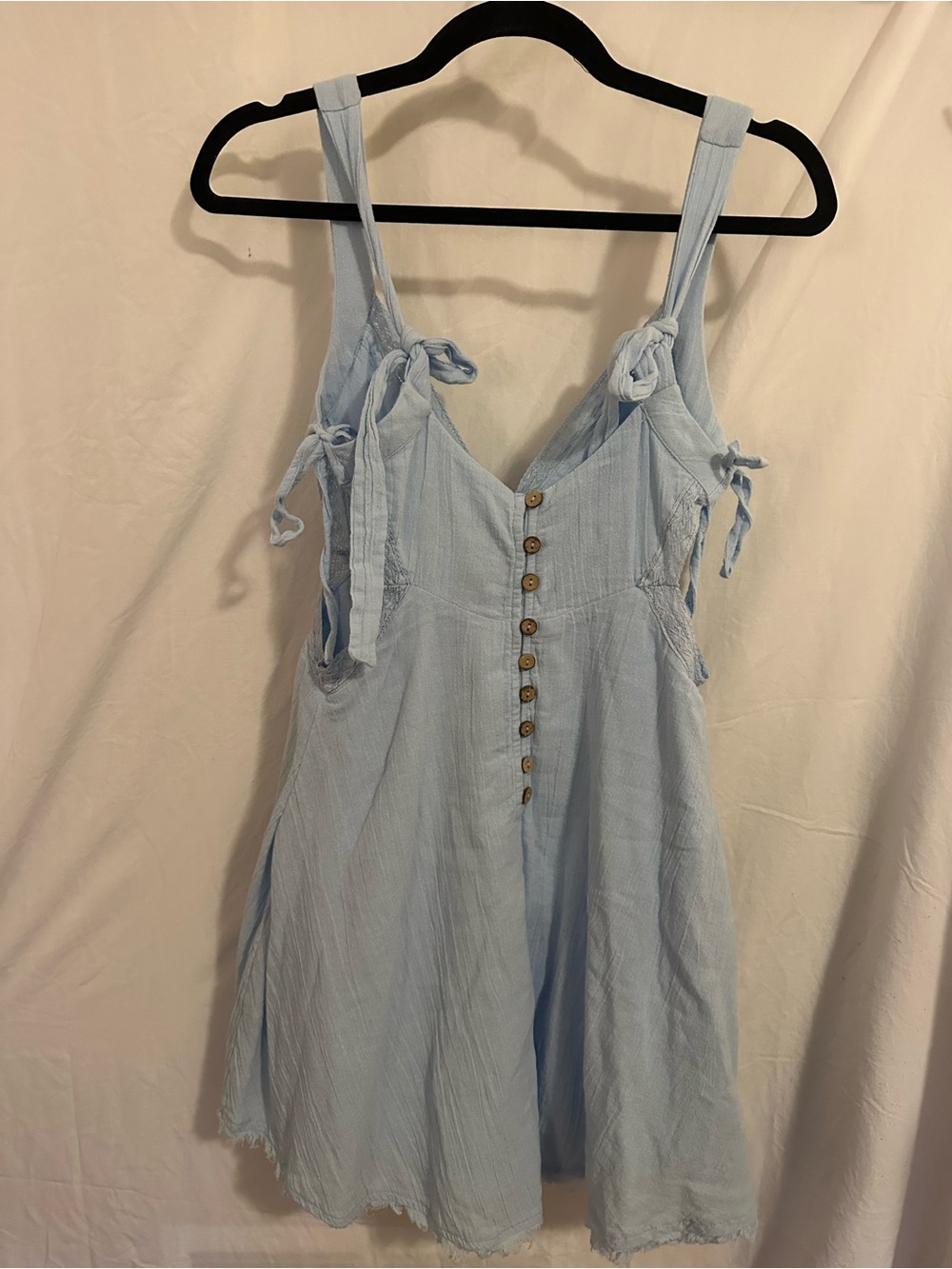 Free People Pale Blue Vivi Cotton Mini Dress - Picture 3 of 7